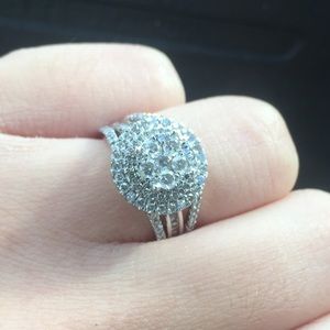 14k white gold diamond ring size 5/6